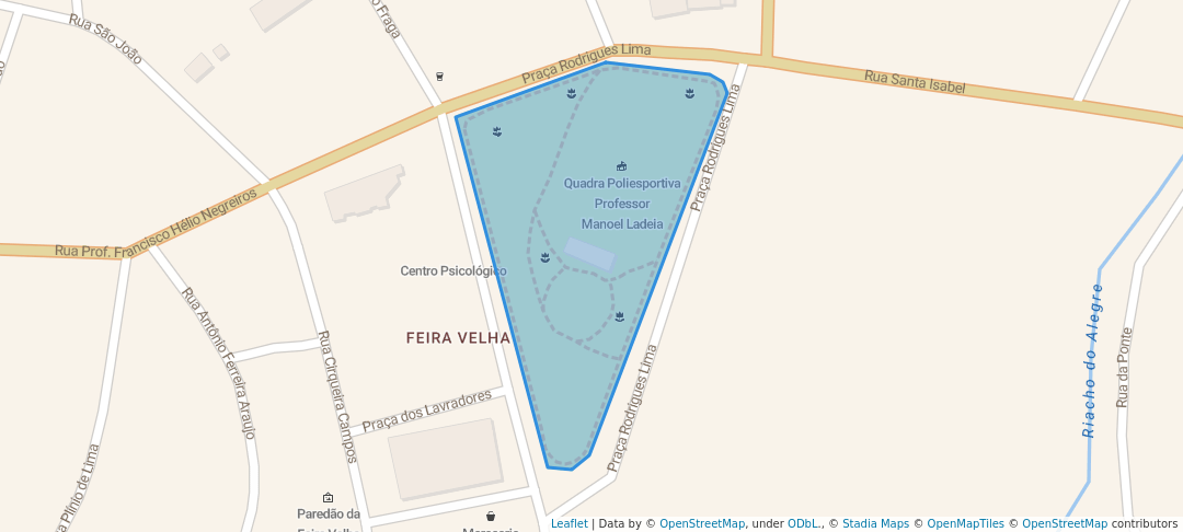 walking in Praça Rodrigues Lima map in Caetité