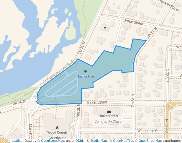 walking in Gaynor Park map in Wisconsin Rapids