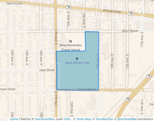 walking in Mead Athletic Field map in Wisconsin Rapids