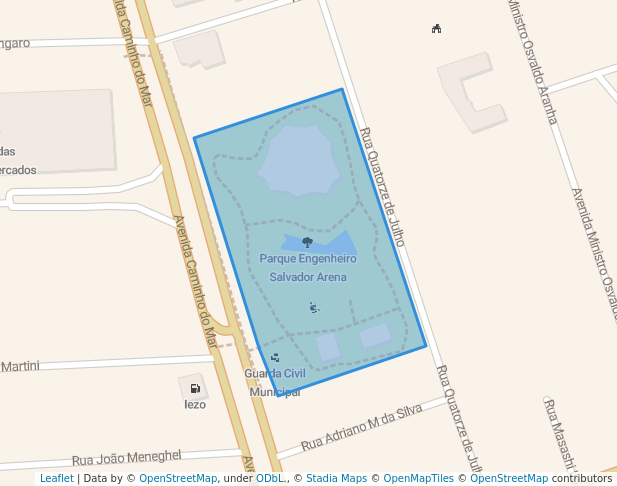 walking in Parque Engenheiro Salvador Arena map in São Bernardo do Campo