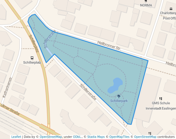 walking in Schillerpark map in Esslingen am Neckar