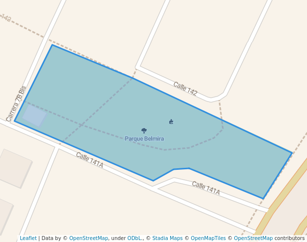 walking in Parque Belmira map in Bogotá