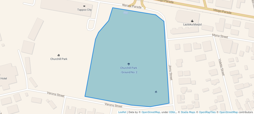 walking in Churchill Park - Ground No: 2 map in Lautoka