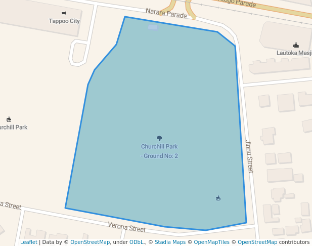 walking in Churchill Park - Ground No: 2 map in Lautoka