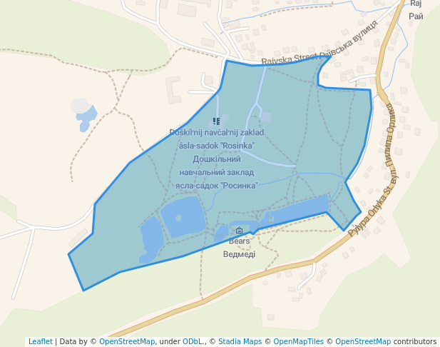 Raivsky park in Rai | Map and Routes