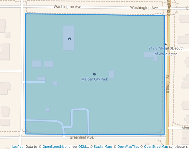 walking in Maiben City Park map in Burlington