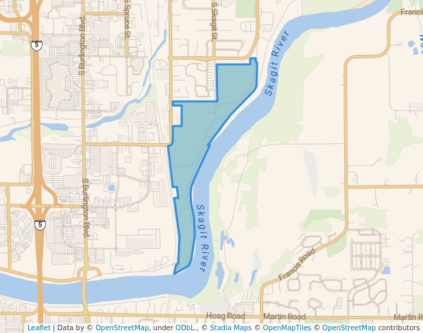 walking in Skagit River Park map in Burlington