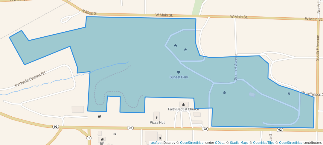 walking in Sunset Park map in Washington