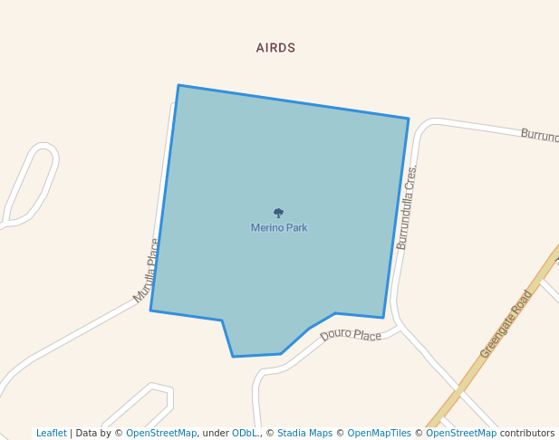 Merino Park in Airds | Map and Routes
