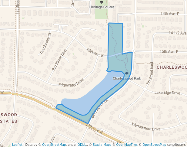 walking in Charleswood Park map in West Fargo