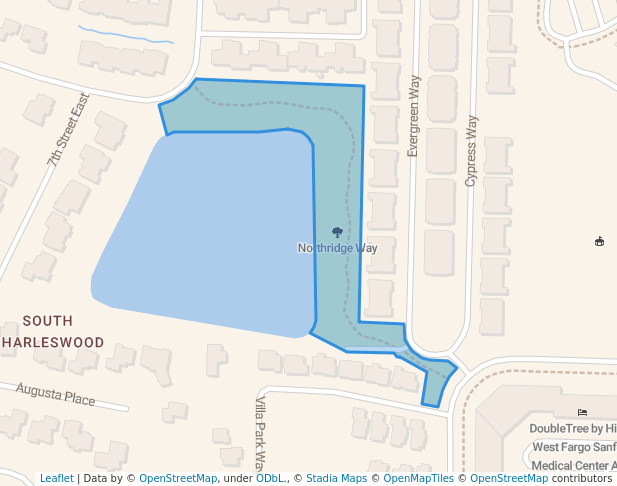 walking in Northridge Way map in West Fargo