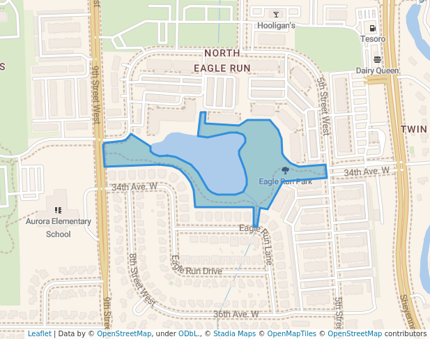 walking in Eagle Run Park map in West Fargo