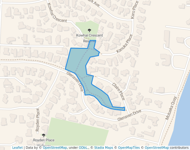 walking in Claire Place Reserve map in Motueka