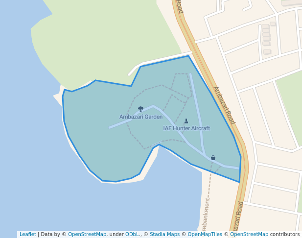 walking in Ambazari Garden map in Nagpur