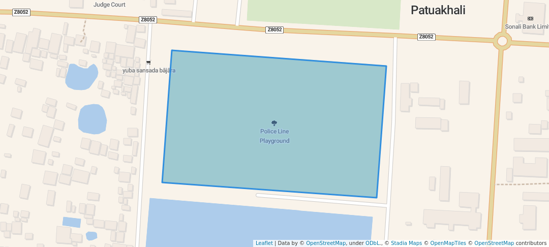 walking in Police Line Playground map in Gazi Bari