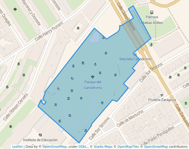 walking in Parque del Canódromo map in Las Palmas de Gran Canaria