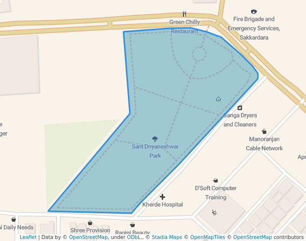 walking in Sant Dnyaneshwar Park map in Nagpur