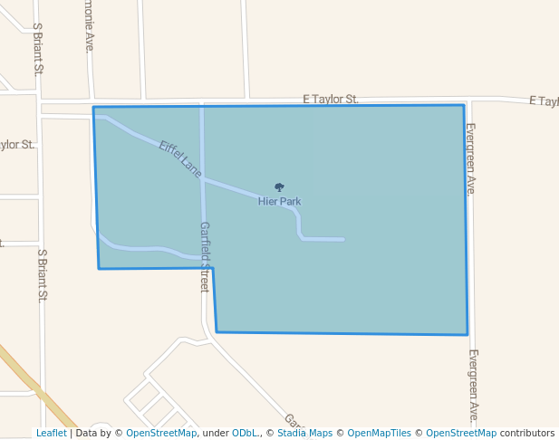 walking in Hier Park map in Huntington