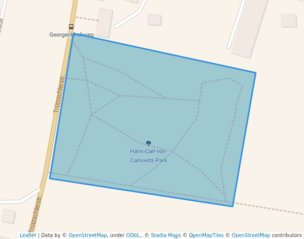 walking in Hans-Carl-von-Carlowitz-Park map in Chemnitz