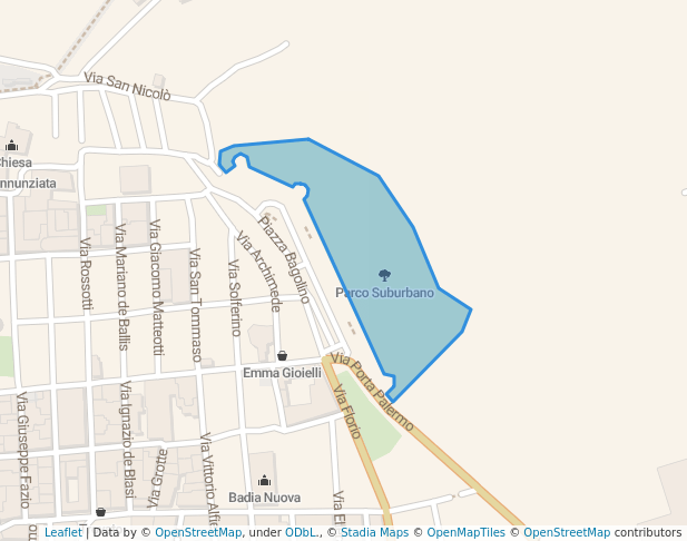 walking in Parco Suburbano map in Alcamo