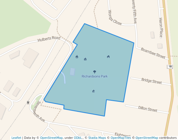 walking in Richardsons Park map in Toormina
