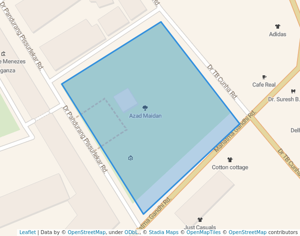 walking in Azad Maidan map in Panaji