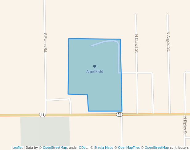 walking in Argel Field map in Brookston