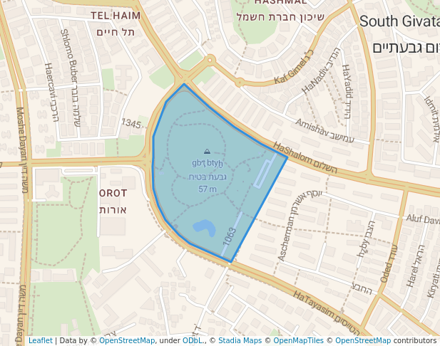 walking in Edith Wolfson park map in Tel Aviv-Yafo
