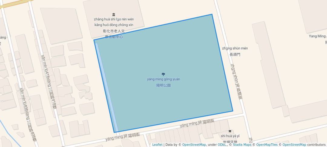 walking in 陽明公園 map in Changhua City