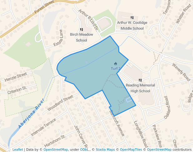 walking in Birch Meadow Complex map in Reading
