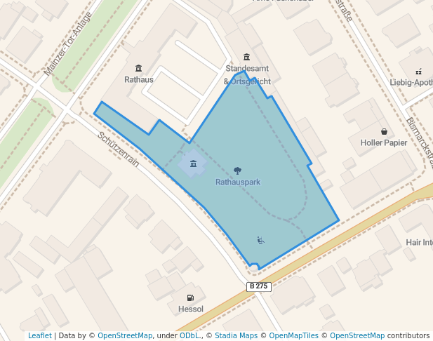 walking in Rathauspark map in Friedberg (Hessen)