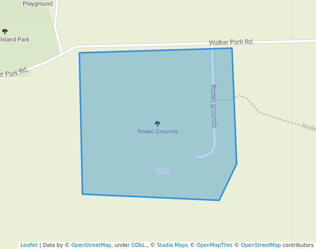 walking in Rodeo Grounds map in Hagensborg