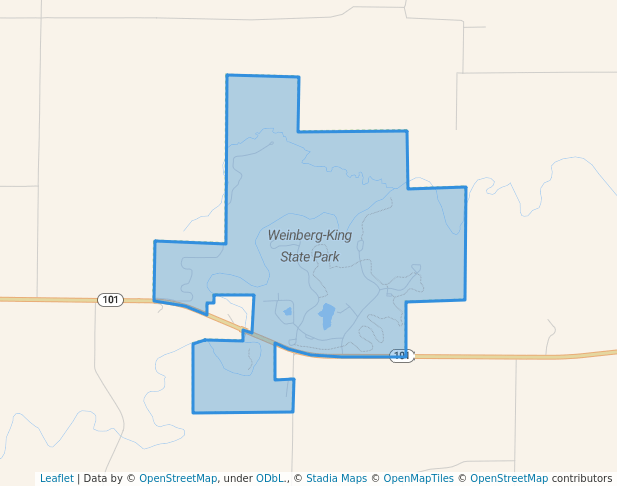 walking in Weinberg-King State Park map in Augusta