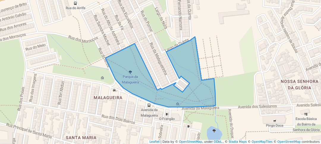 walking in Parque da Malagueira map in Évora