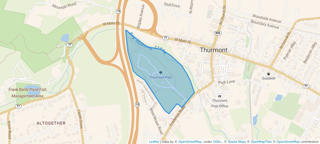 walking in Thurmont Park map in Thurmont