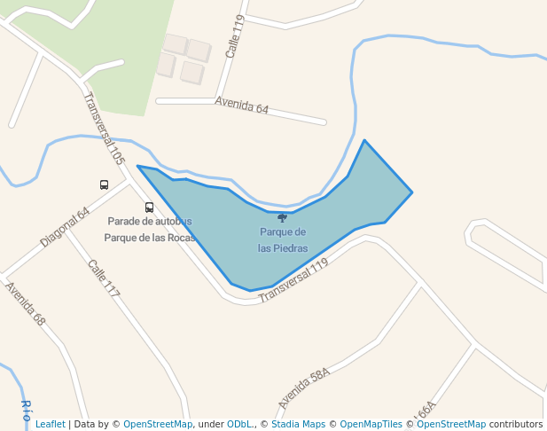 walking in Parque de las Piedras map in Curridabat