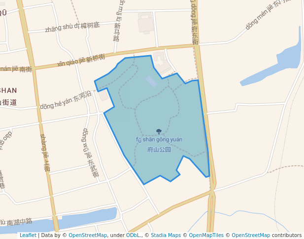 walking in 府山公园 map in Qu Zhou Shi