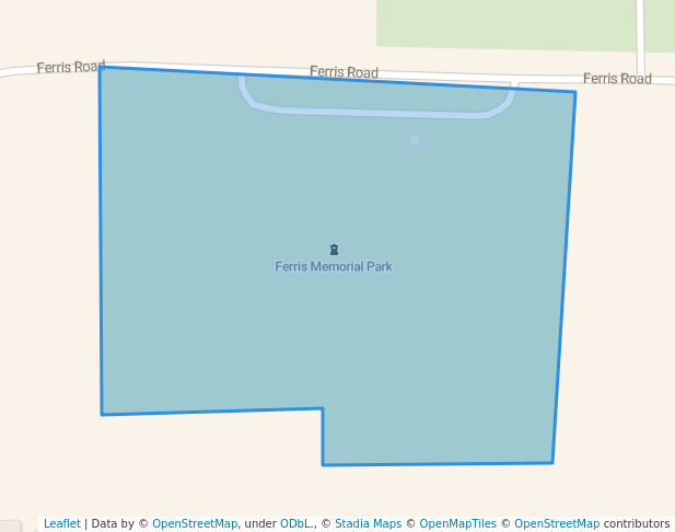 walking in Ferris Memorial Park map in Ferris