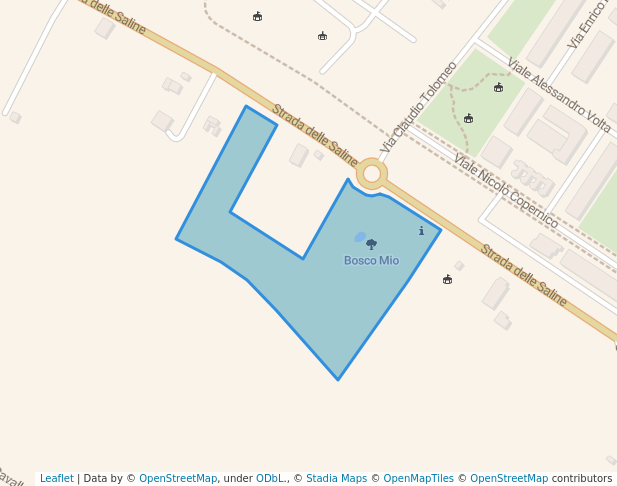 walking in Bosco Mio map in Senigallia