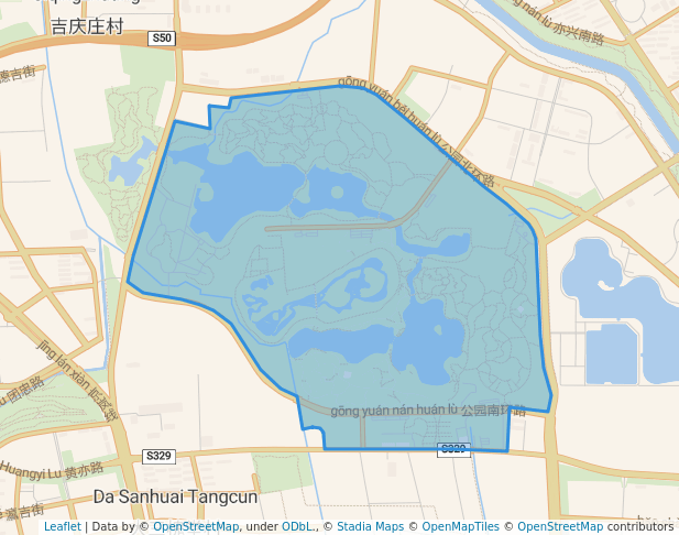 walking in Nanhaizi Park map in Beijing