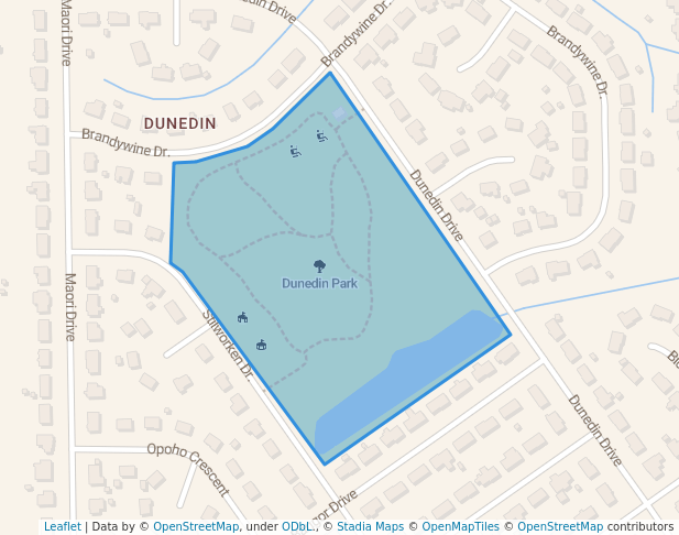walking in Dunedin Park map in Chesapeake