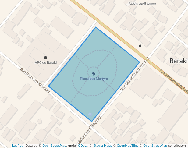 walking in Place des Martyrs map in Baraki