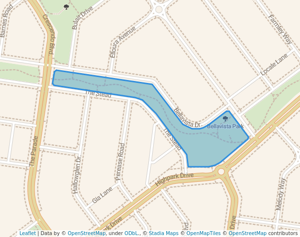 walking in Bellavista Park map in Wollert