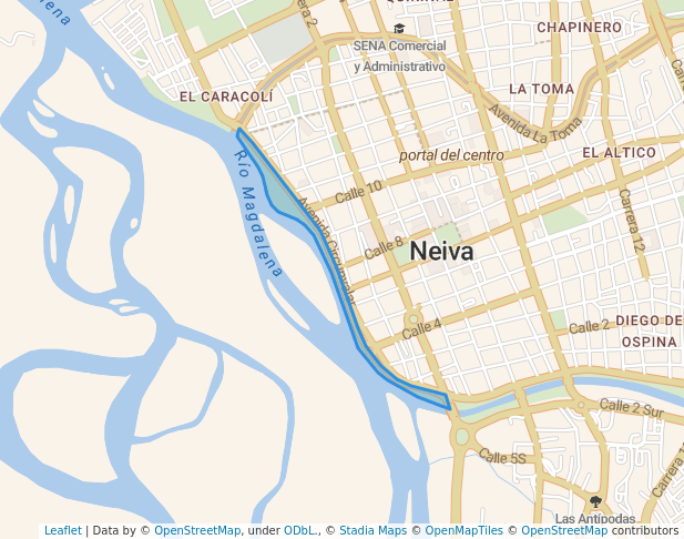 Malecon Río Magdalena in Neiva | Map and Routes