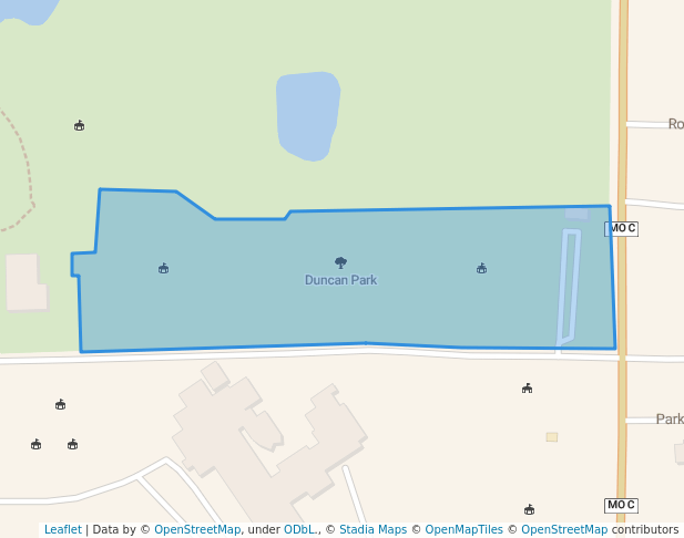 walking in Duncan Park map in Savannah