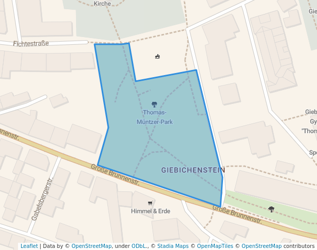 walking in Thomas-Müntzer-Park map in Halle (Saale)