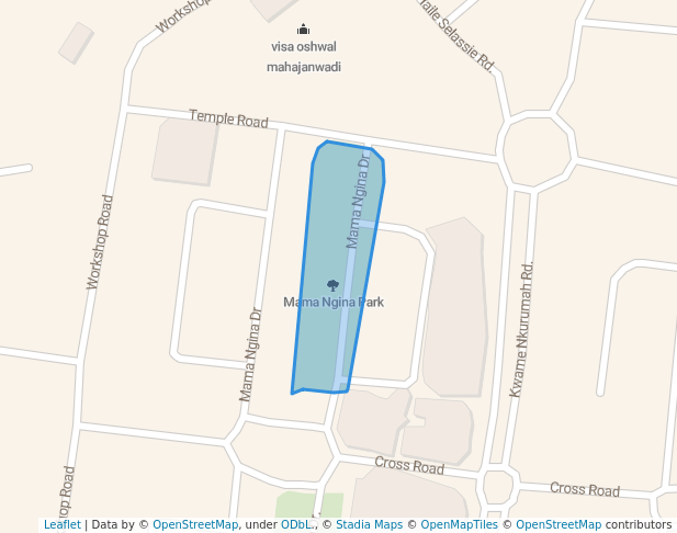 walking in Mama Ngina Park map in Thika