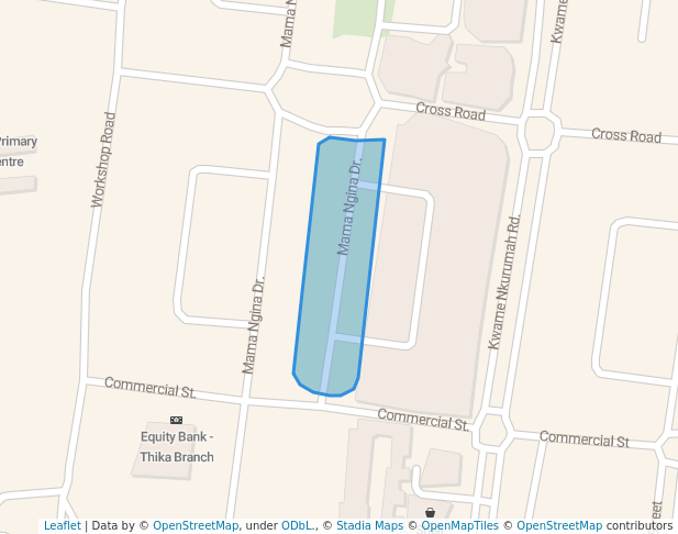 walking in Mama Ngina Park map in Thika