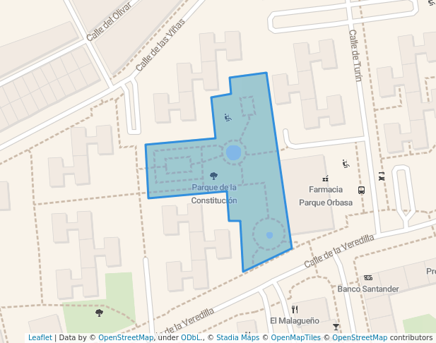 walking in Parque de la Constitución map in Torrejón de Ardoz