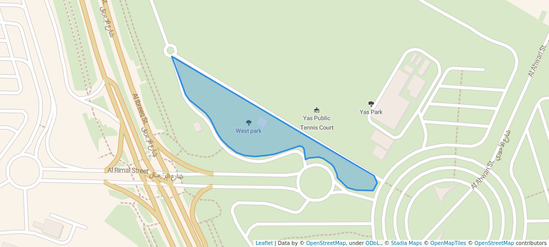 walking in West park map in Abu Dhabi